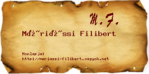 Máriássi Filibert névjegykártya